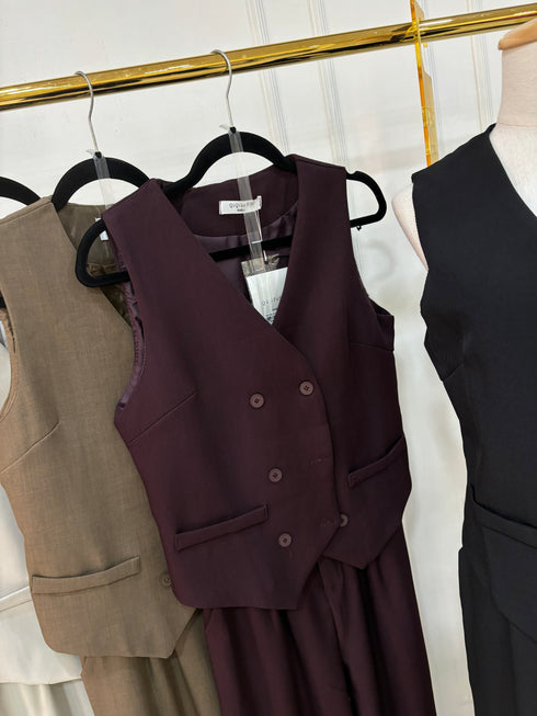 Double Breasted Waistcoat With Trousers Sets